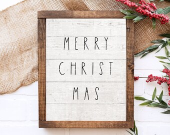 Impressão de Natal, decoração de parede de Feliz Natal, placa de Natal da fazenda, decoração de lareira de Natal, placa de camadas de Natal, impressão rústica de férias