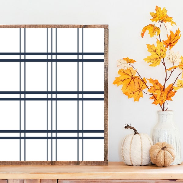 Plaid fall print, Fall printable, Farmhouse fall decor, Fall downloadable print, Fall wall sign, Fall mantle decor, Printable fall decor