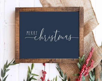 Impressão de Natal, decoração de parede de Feliz Natal, placa de Natal da fazenda, decoração de lareira de Natal, placa de camadas de Natal, impressão rústica de férias