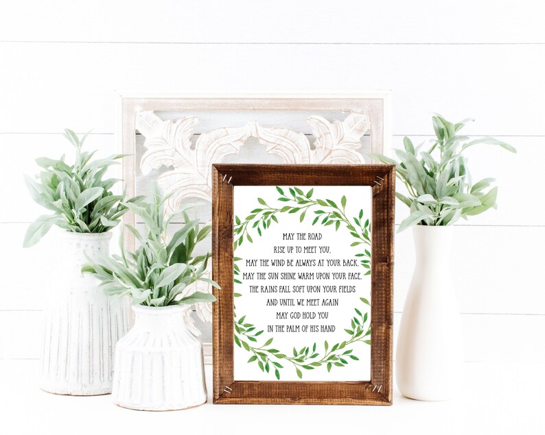 Irish Blessing Printable, May the Road Rise Up, Irish Prayer, Prayer of St Patrick, Irish Home ...