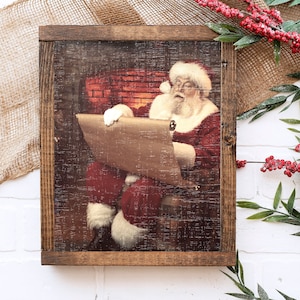 Christmas wall art, Santa print, Christmas sign, Holiday wall decor, Christmas printable, Christmas Farmhouse sign, Vintage Santa Printable