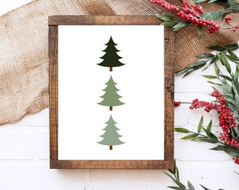 Schlichter Weihnachtsbaum mit Lichtern | Rustikale Neutrale Feiertags-Kunst