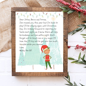 Elf arrival letter, Personalized elf letter, Printable elf letter, North Pole letter, Letter from Santa, Elf welcome letter