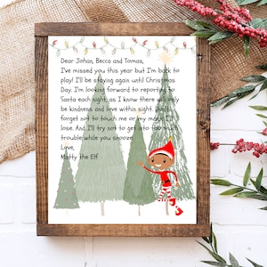 Elf arrival letter, Personalized elf letter, Printable elf letter, North Pole letter, Letter from Santa, Elf welcome letter