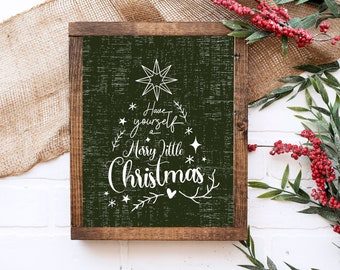 Christmas print, Have Yourself A Merry Little Christmas sign, Holiday wall decor, Christmas printable, Farmhouse Christmas sign printable,