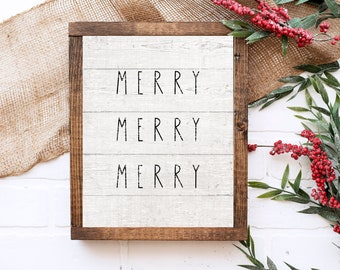 Impressão de Natal, decoração de parede de Feliz Natal, placa de Natal da fazenda, decoração de lareira de Natal, placa de camadas de Natal, impressão rústica de férias