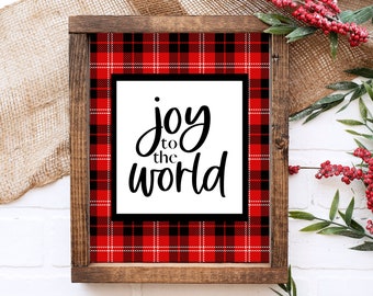 Christmas printable wall art, Joy to the World sign, Christmas hymn print, Farmhouse Christmas printable decor, Minimalist Christmas print