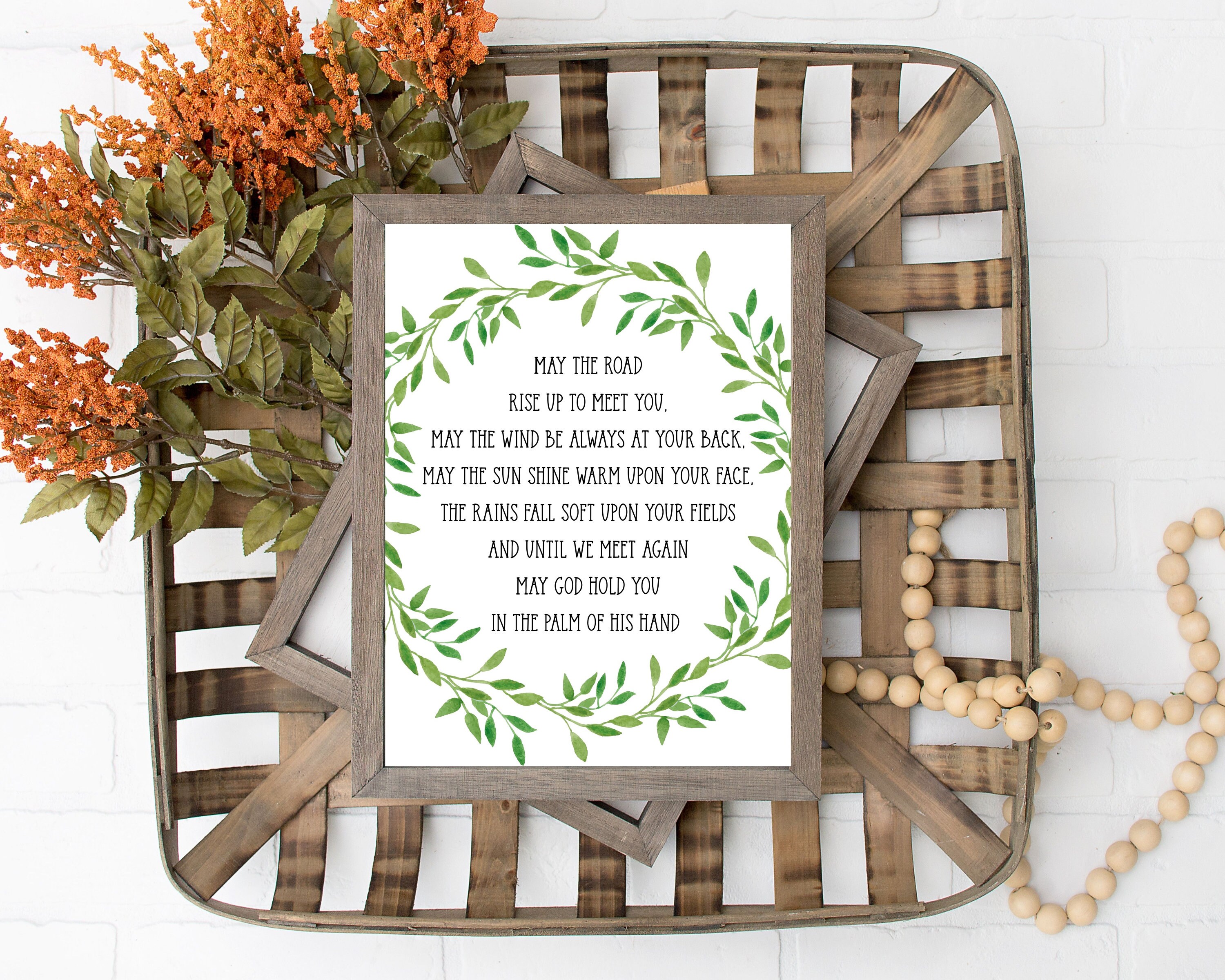 Irish Blessing Printable, May the Road Rise Up, Irish Prayer, Prayer of St Patrick, Irish Home ...