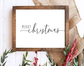 Impressão de Natal, decoração de parede de Feliz Natal, placa de Natal da fazenda, decoração de lareira de Natal, placa de camadas de Natal, impressão rústica de férias