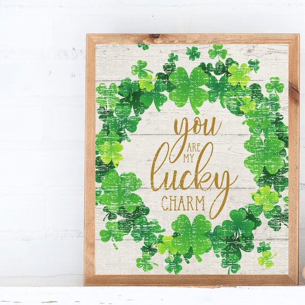 St. Patricks Day print, St. Patricks Day layering sign, Farmhouse St Patrick Day sign printable, Clover wall art, St Patrick Day tiered tray