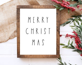 Impressão de Natal, decoração de parede de Feliz Natal, placa de Natal da fazenda, decoração de lareira de Natal, placa de camadas de Natal, impressão rústica de férias