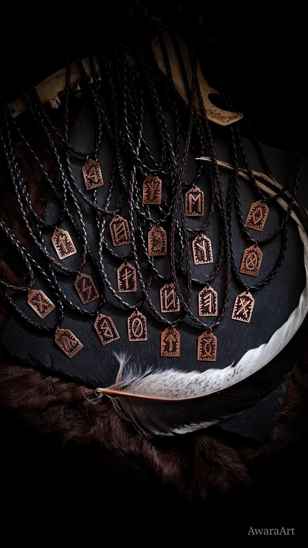Hungarian Rune Brass & Copper Pendant – Ancient Symbol Necklace - Etsy