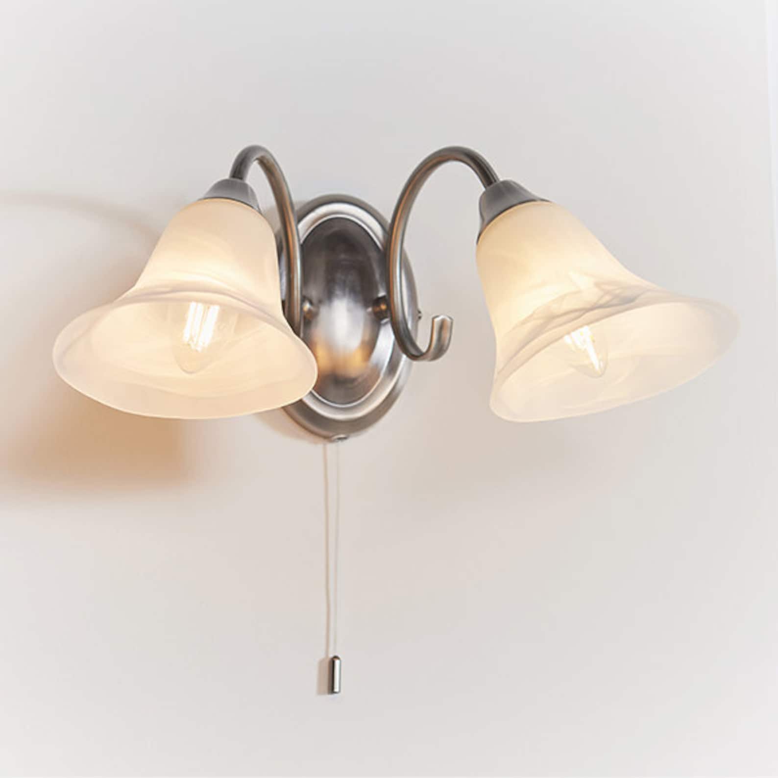 Twin Wall Pull Switch Light Antique Silver Home Decor UK Etsy