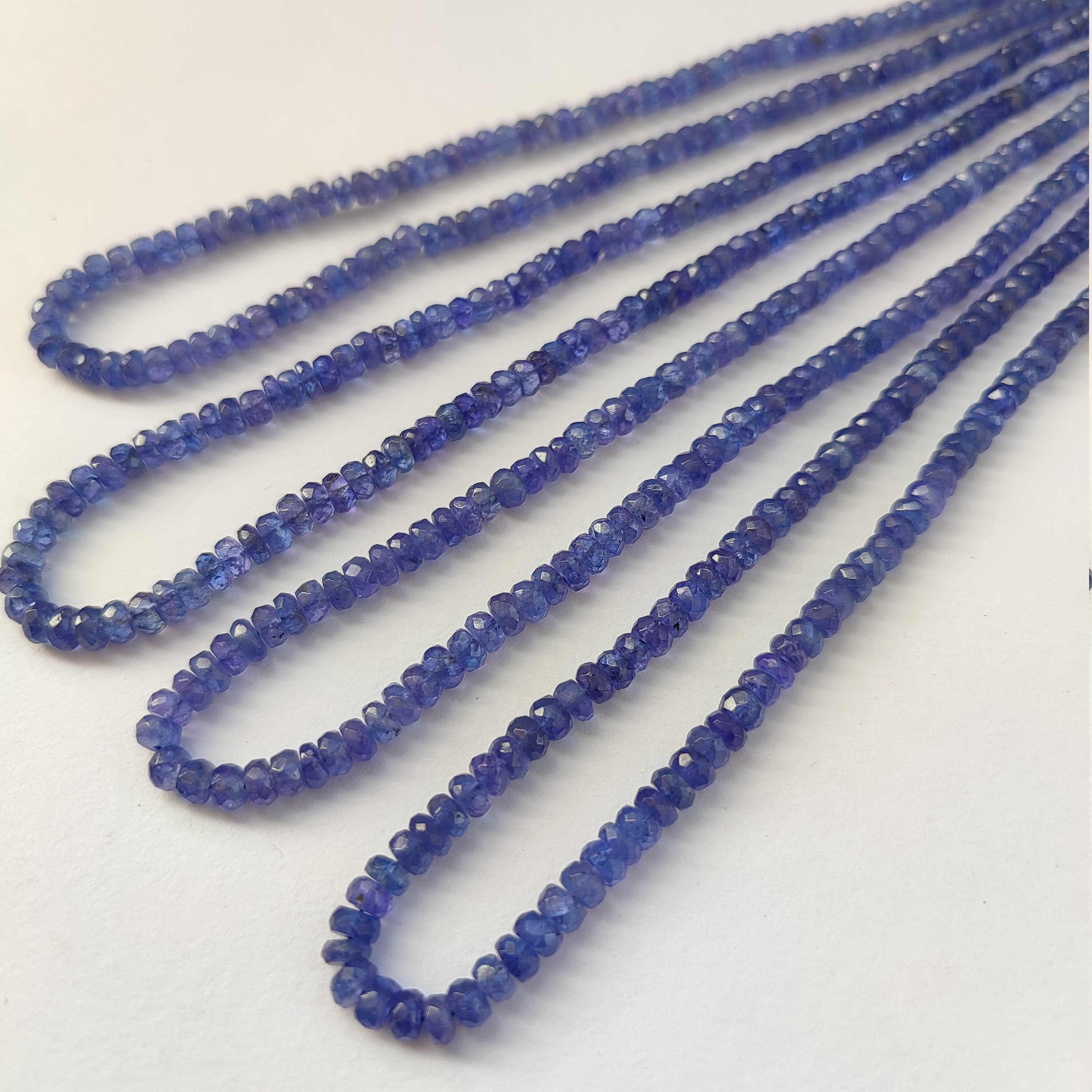 Natural tanzanite round faceted beads size 3x4 mm Etsy