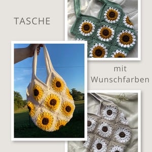 Tasche gehäkelt mit Wunschfarben • personalisierte Tasche • Umhängetasche • Boho