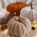 Crocheted pumpkin - Crocheted pumpkin with cinnamon stick - Autumn decoration - Pumpkin decoration for autumn, table & Halloween - Cozy decoration