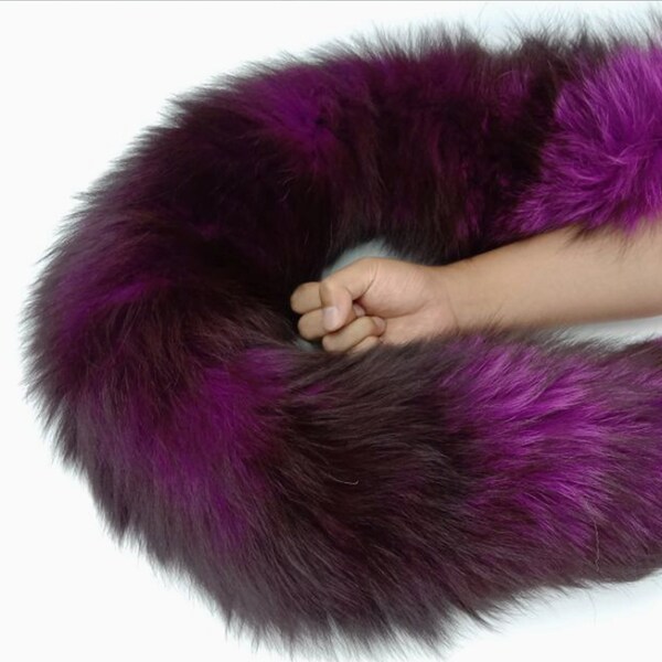 Purple Real fur fox tail butt plug wolf tail plug sex toy tail buttplug bdsm anal plug anime cosplay anal plug ass plug bondage mature