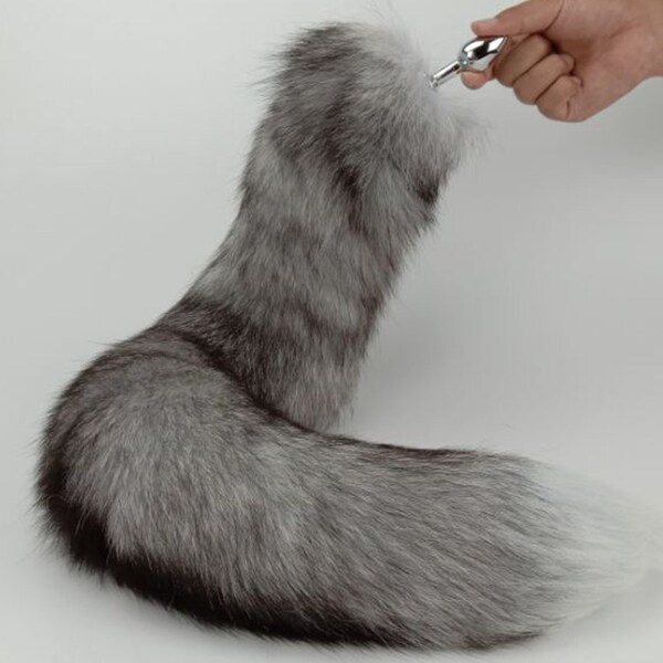 Real fur fox tail butt plug wolf tail plug sex toy tail buttplug bdsm anal plug anime cosplay anal plug ass plug bondage mature