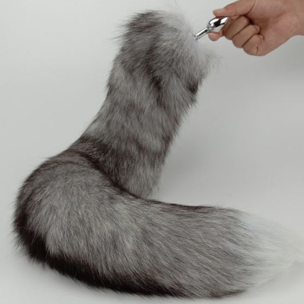 Real fur fox tail butt plug wolf tail plug sex toy tail buttplug bdsm anal plug anime cosplay anal plug ass plug bondage mature