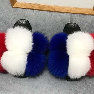 red white blue fur slides