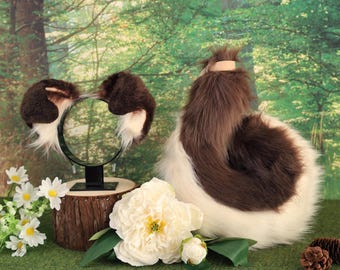 Handmade Plush Golden Retriever Dog Ears & Tail Set, Cosplay Furry Animal Ear Headband, Anime Fursona Costume Prop, Gift- puppy Play