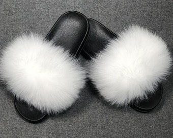 all white fur slides