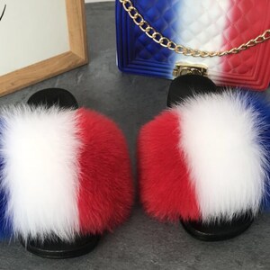 red white blue fur slides