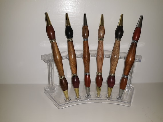 Handmade Teachers Grading Pen. W/ Black Ink on One End and Red Ink on Other  End Showing 3 Different Shades of Woods Classic Finish Hardware 