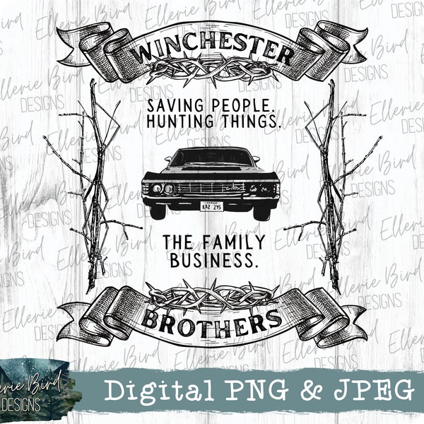 Winchester's Family Business PNG, Descarga digital, Sublimación