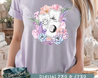 Kristall Witchy Frau PNG, digitaler Download, Sublimation