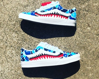 blue bape vans