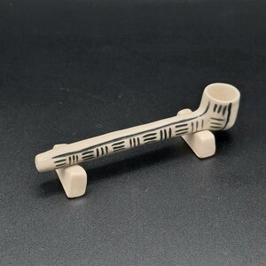 Handmade Porcelain Pipe with Black Etching