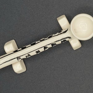 Handmade Porcelain Pipe with Black Etching