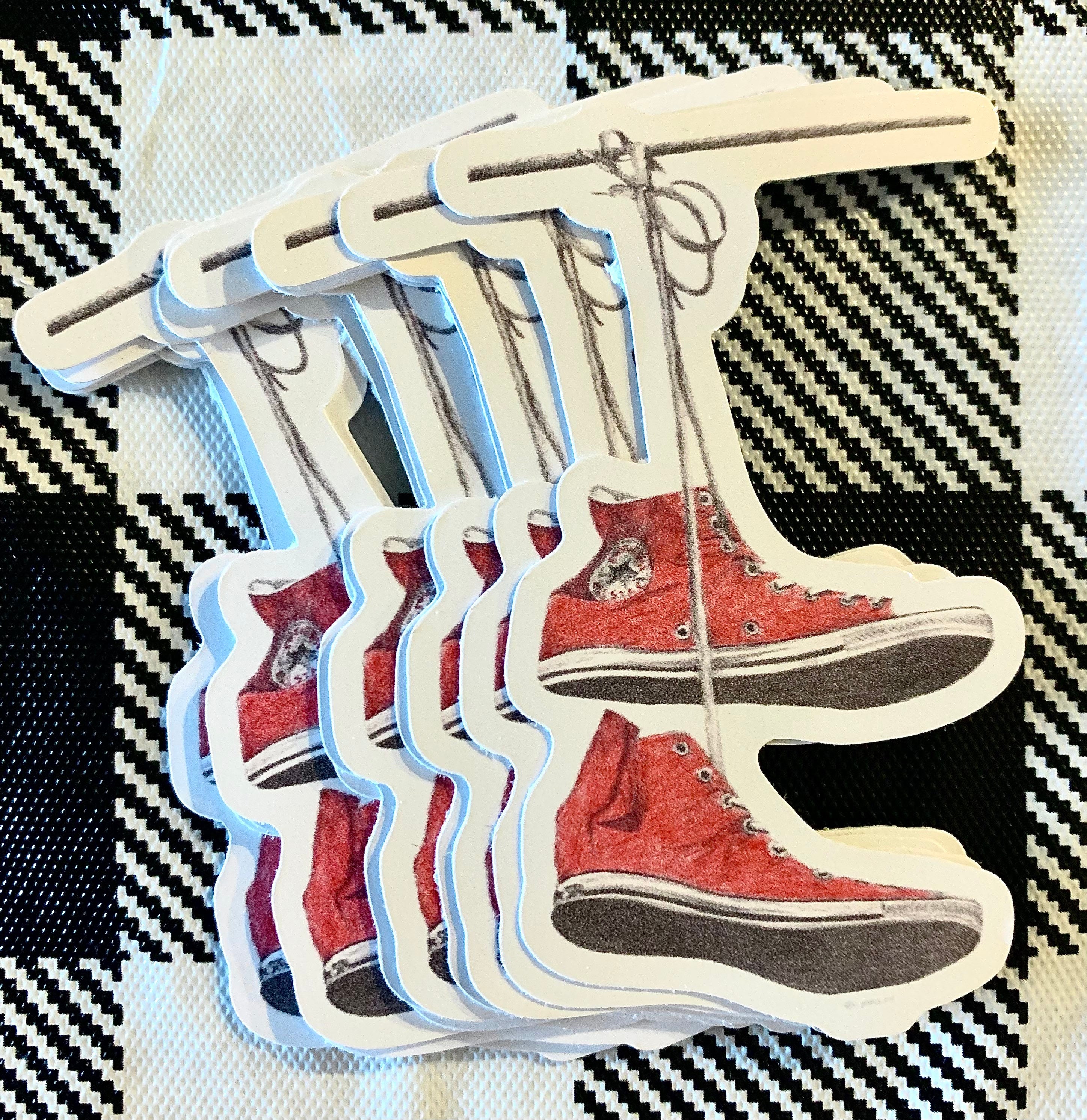 Convers Sticker Red Converse Shoes Sticker - Etsy