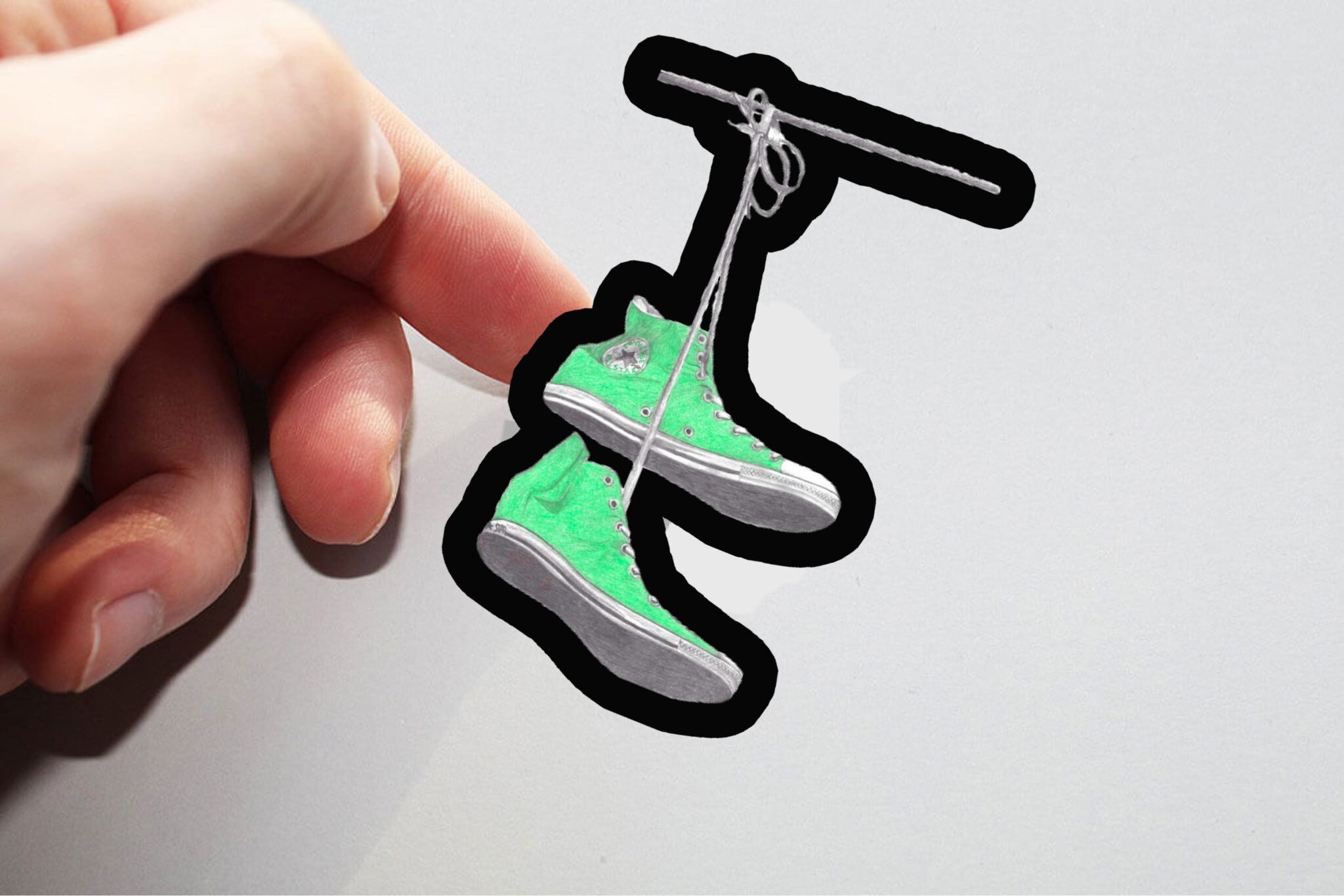 Grüner Washischuh Sticker