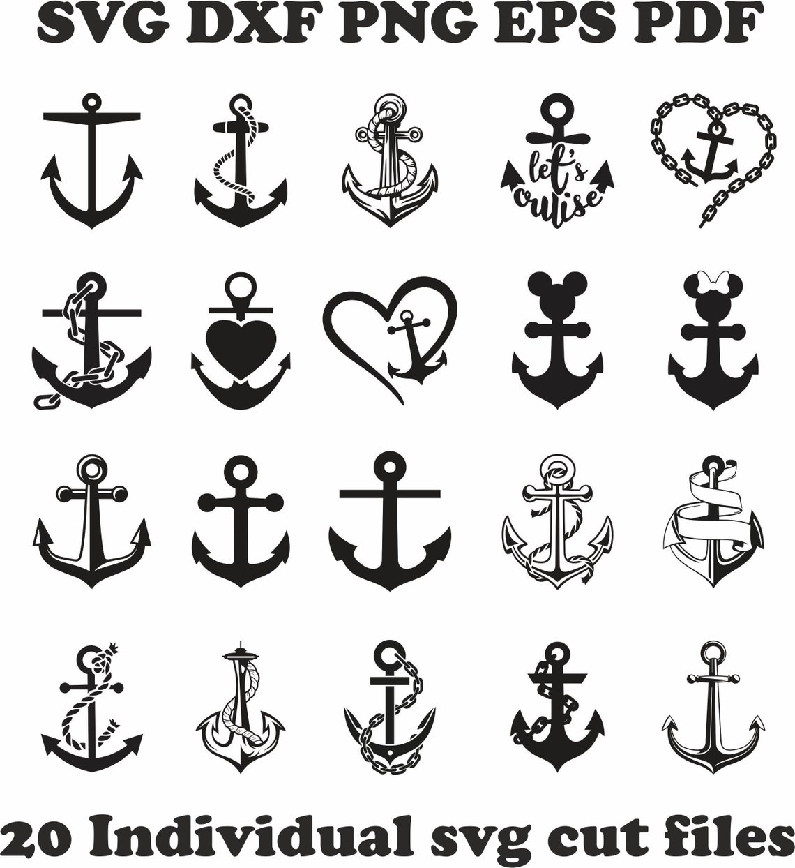 Anchor Svg Bundle Anchor Svg Anchor cut file Bundle Pack | Etsy