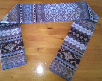 Art Nouveau Fair Isle Scarf Knitting Pattern