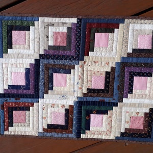 Civil War Reproduction Fabric Log Cabin Mini Quilt