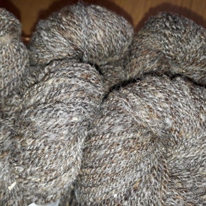 Handspun undyed Jacob/Texel Cross Worsted Weight yarn, Natural Brown Grey