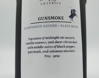 Gunsmoke Candle, Soy Wax Candles, Gunpowder Candles, Candle Gifts, Hand Poured Candles, Candle Gifts, Housewarming