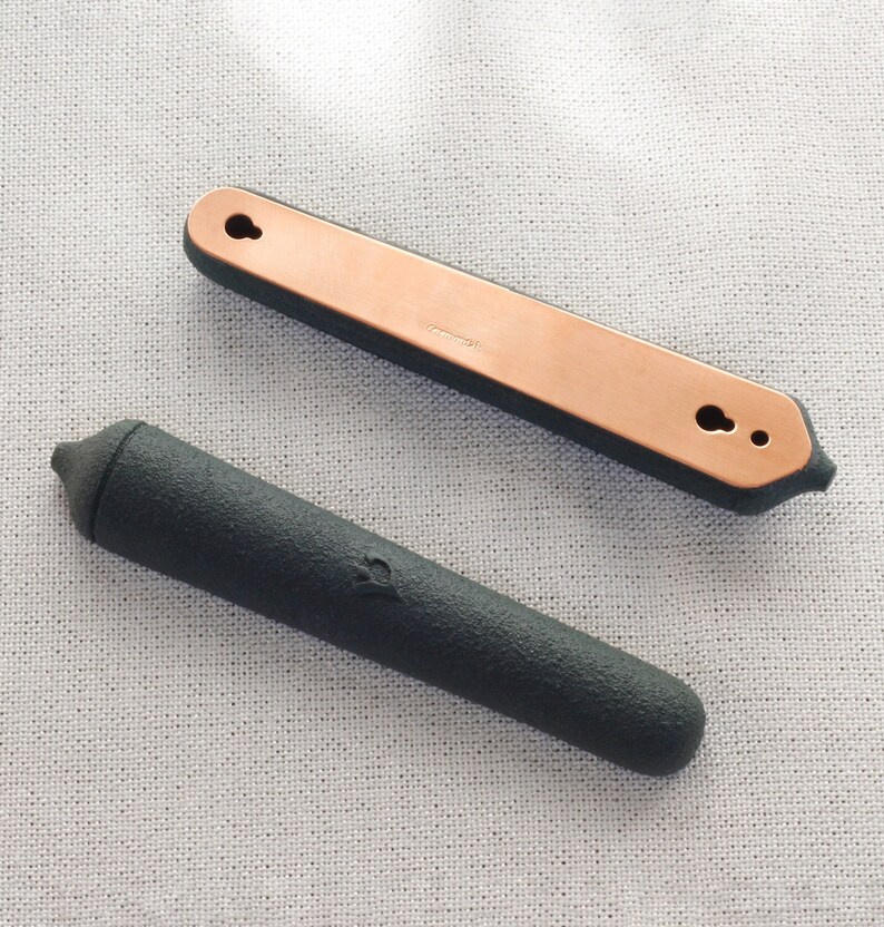 Dark Teal Ceramic Mezuzah Case image 2