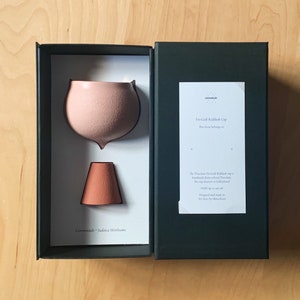 Porcelain Kiddush cup in Terracotta and blush image 6