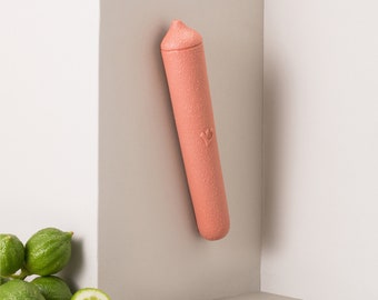 Terracotta Modern Ceramic Mezuzah Case - Contemporary Jewish Doorpost Encasement