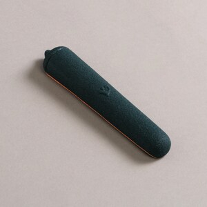 Dark Teal Ceramic Mezuzah Case Green