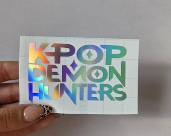 Calcomanía de vinilo con el logotipo de Demon Hunters del K-pop: varios colores y tamaños.