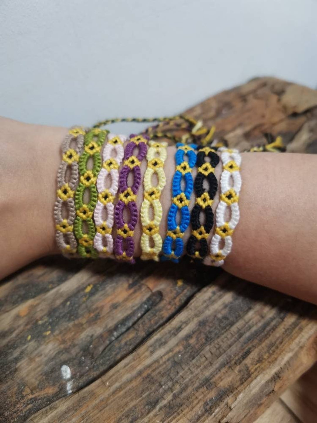 Sunflower Friendship Bracelet Flower Chain Bracelet Teenagers Friendship Bracelet Honeycomb Colour Flowers Etsy Canada