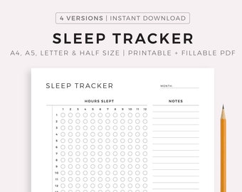 Sleep Tracker Printable, Monthly Sleep Log, Sleep Quality Journal, Sleep Hours Tracker, Sleep Analysis Chart, Health Planner