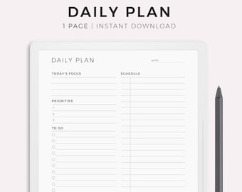 Daily Planner for Supernote A5X2/A5X/A5/A6X2/A6X/A6, Instant Download