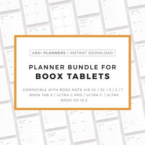 Planner Bundle for Boox Note Series / Tab Series / Go 10.3 - Daily Planners, Weekly Planners, Monthly Planners, Yearly Planners & More