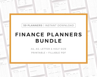 Finance Planners Inserts Bundle Printable, A4/A5/Letter/Half Letter, Instant Download PDF